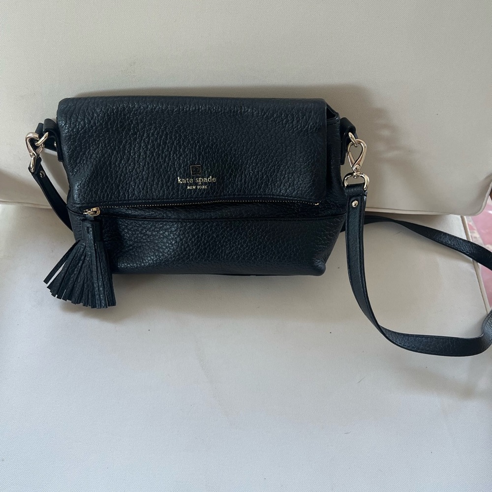 Kate Spade Black Crossbody Bag with Tassel Detail